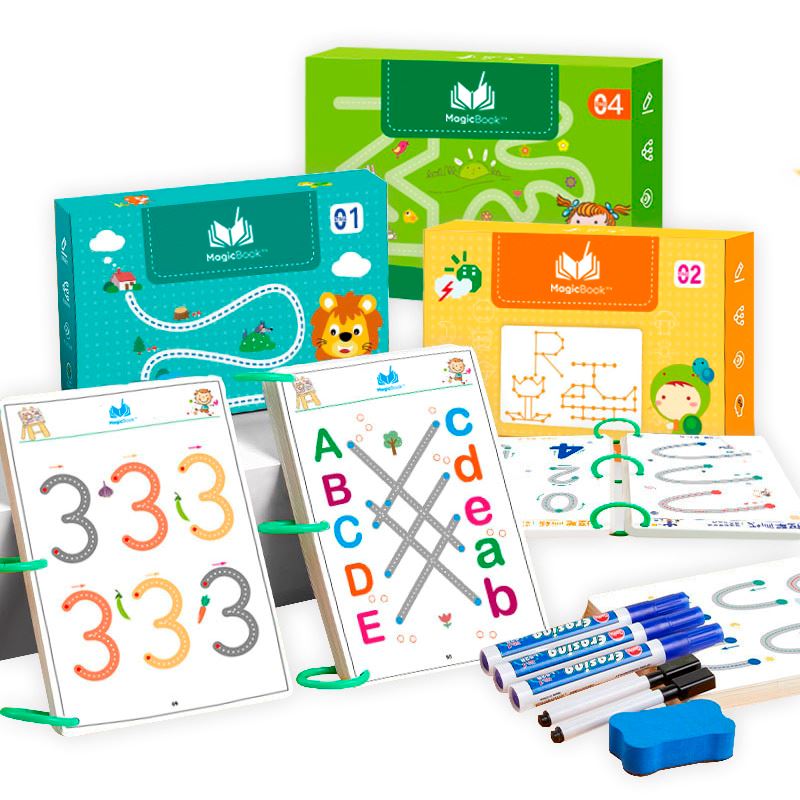 Caderno de Alfabetização e Aprendizagem Reutilizável MagicBook